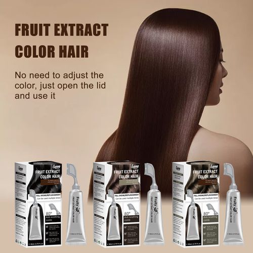 Natural fruit and vegetable hair dye with plant-based formula, creates instant black hair, unisex product for daily home hair care, free shipping and cash on delivery