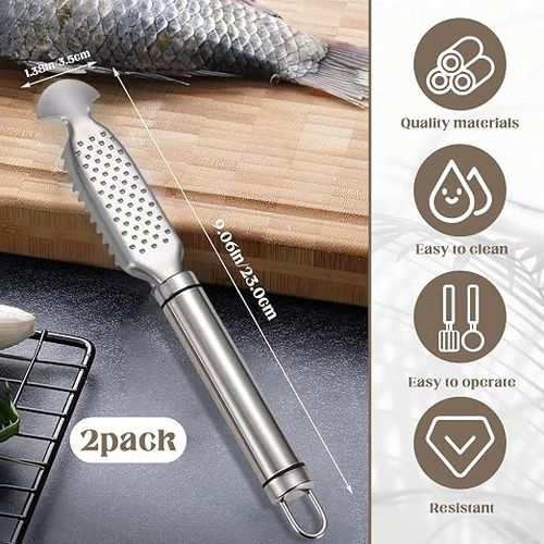 🐟2-in-1 stainless steel fish scaler + ginger grater