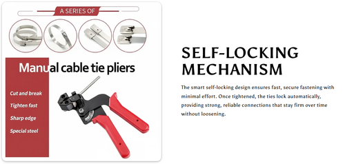 Stainless steel fastening strap tool | Four times stronger than plastic | Includes 150 fastening straps