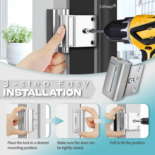 Door reinforcement lock with safety door