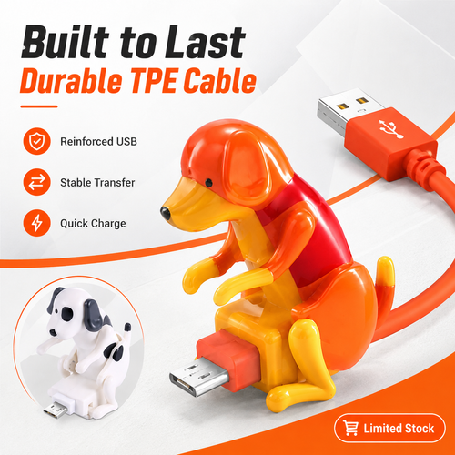 Funny Dog Fast Charger Cable, Humping Dog USB Charging Cable, Portable Stray Dog Toy Phone Charging Cable for iOS and Type-C Phones, White Color, COD Free Shipping, Pay on Delivery