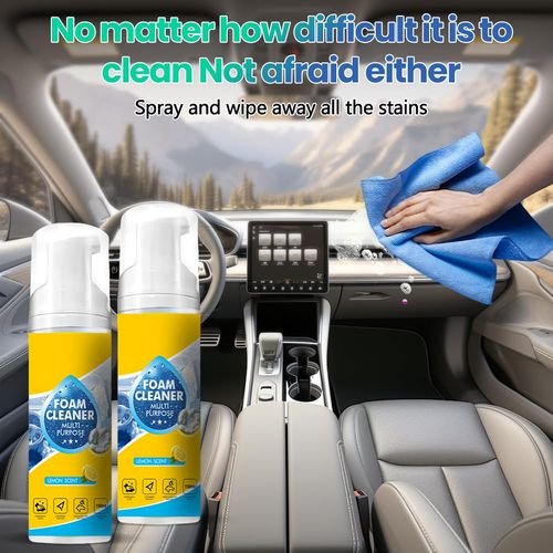 Buy 1 Get 3 multi enzyme high pressure foam cleaner spray, 4 in 1 deep stain remover, suitable for car interior, kitchen grease, bathroom tiles and sofa upholstery, free shipping and cash on delivery