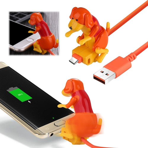 Funny Dog Fast Charger Cable, Humping Dog USB Charging Cable, Portable Stray Dog Toy Phone Charging Cable for iOS and Type-C Phones, White Color, COD Free Shipping, Pay on Delivery