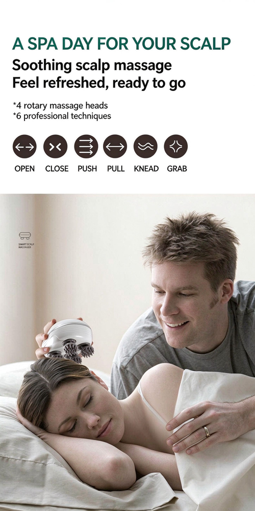 Electric Scalp Massager, 4-in-1 Head Neck Arm Leg Massage