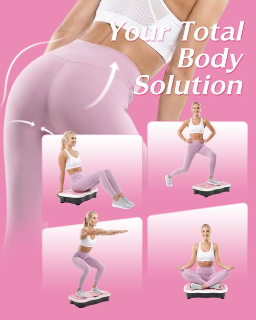 180 speed vibrating fitness platform with 300 lb load capacity, built in Bluetooth and resistance bands, for lymphatic drainage, full body workouts and daily use for men and women, free shipping and cash on delivery