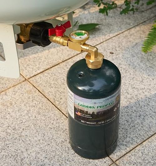 Premium Propane Tank Inflator Elbow Adapter with Tank Pressure Gauge