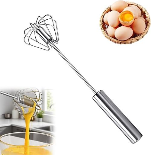 Buy One Get One Free - Stainless Steel Semi-Automatic Manual Egg Beater - Fast and Durable - Perfect for Eggs, Batter or Cream - Easy Smooth Beating 🍳