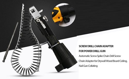 Drill automatic chain nail gun adapter