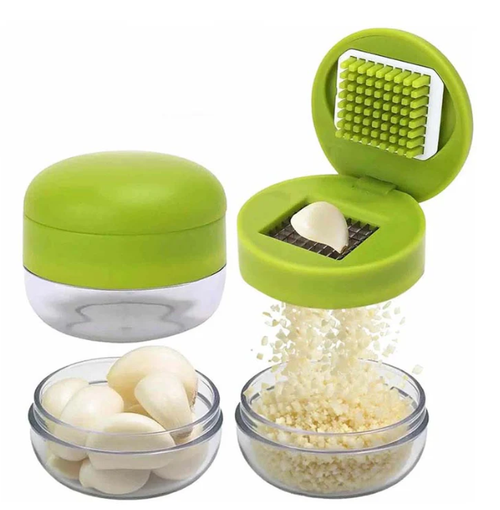 ⏰ Buy one, get one free – Mini garlic mincer and presser (with container included)
