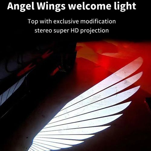 2 pieces angel wings LED car door projector light, universal car welcome floor light for all vehicles, pay on delivery and free shipping service available