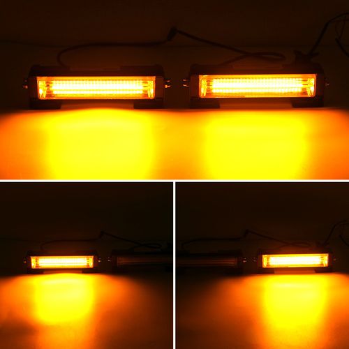 🔥HOT SALE🔥 COD！Car Grille Strobe Light: COB Bar Light, 1-to-2 Yellow High-Intensity Flashing Warning Light for Clearing the Way