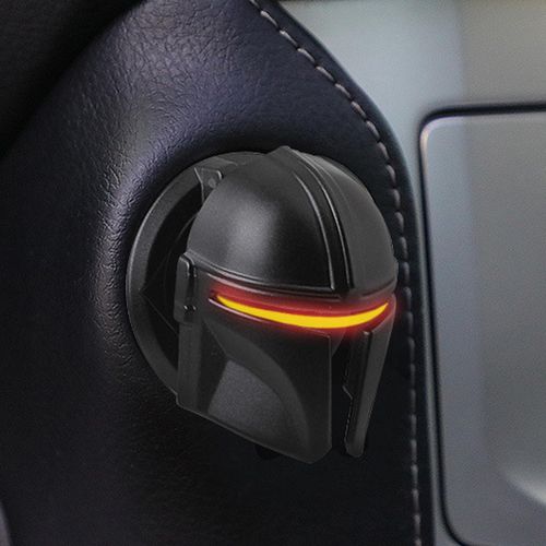 Buy 1 Get 2 Universal Mandalorian themed car start stop button cover, Star Wars style decorative ring, anti-scratch ignition switch protector, stylish car interior ornament, practical and fun car accessories, free shipping and cash on delivery