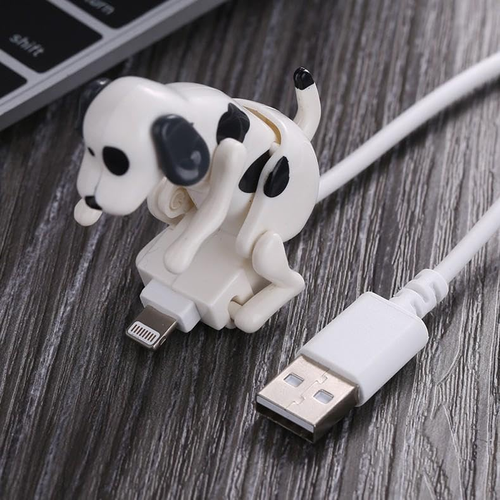 Funny Dog Fast Charger Cable, Humping Dog USB Charging Cable, Portable Stray Dog Toy Phone Charging Cable for iOS and Type-C Phones, White Color, COD Free Shipping, Pay on Delivery