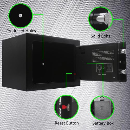 Digital electronic security safe and lockbox, designed for home, office, hotel and business places, used to store cash, jewelry and valuables, free shipping and cash on delivery