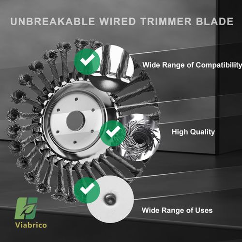 Buy 1 Get 2 promotion! 10 inch unbreakable wired trimmer blade and weed eater head, durable steel wire cutter equipped with adapter kit, great for removing grass, moss and rust, compatible with gardening lawnmower, free shipping and cash on delivery