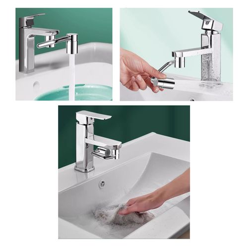 5D U-Shaped Rotating Faucet Extender, Universal Sink Aerator with Multi-Angle Mechanical Arm for Kitchen and Bathroom Washing, Anti-Splash Metal Faucet Nozzle, Free Shipping COD and Pay on Delivery