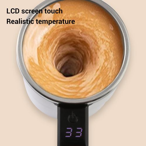 13oz magnetic self stirring mug with lid, rechargeable 304 stainless steel auto mixing cup, easy to blend coffee, milk and protein powder, portable daily drinkware, free shipping and cash on delivery