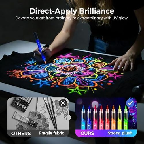 Glow-in-the-Dark Face and Body Paint Marker Set (8 Pieces)