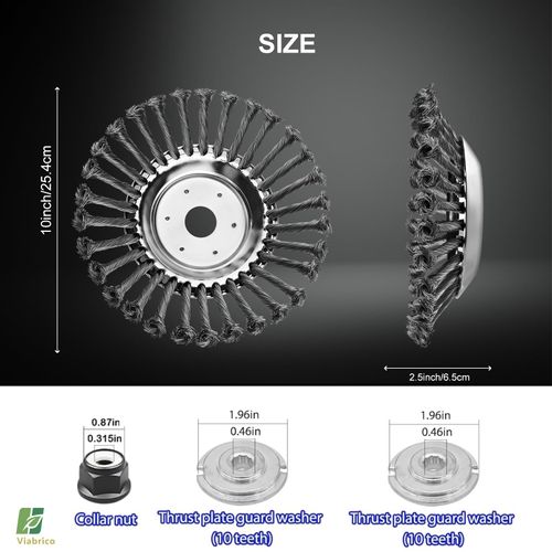 Buy 1 Get 2 promotion! 10 inch unbreakable wired trimmer blade and weed eater head, durable steel wire cutter equipped with adapter kit, great for removing grass, moss and rust, compatible with gardening lawnmower, free shipping and cash on delivery