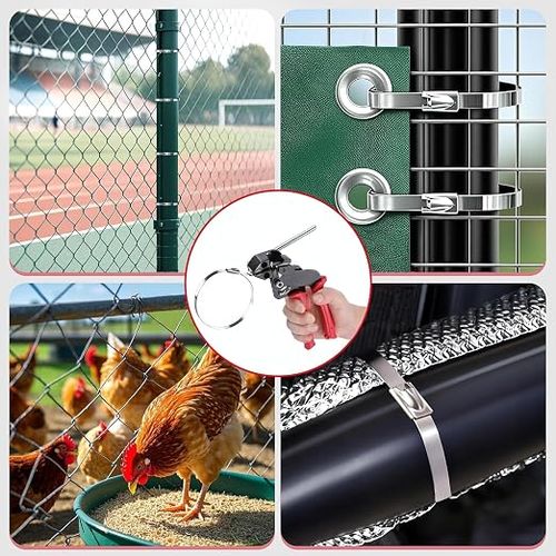 Stainless steel fastening strap tool | Four times stronger than plastic | Includes 150 fastening straps