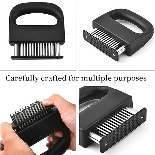 Buy One Get One Free - 8 Pieces Stainless Steel Meat Tenderizer - Instant Tenderizing, Dishwasher Safe, with Safety Storage Cover