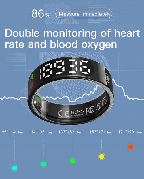 Touch Display Smart Ring, Heart Rate Pedometer Sleep Tracker Ring, Remote Control Smart Wearable Ring for Daily Fitness, Step Counting, Sleep Monitoring, Mobile Phone Control, COD Free Shipping, Pay on Delivery