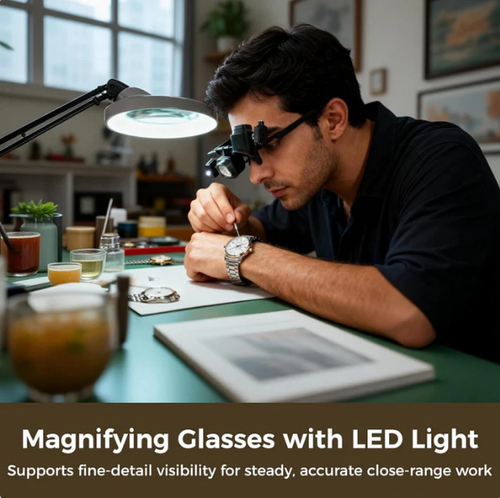 LED precision magnifier for electronics and crafts