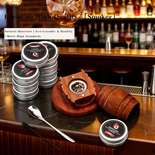 Complete whiskey smoker kit equipped with torch, practical cocktail infuser set for making old fashioned drinks. Exquisite gift choice for men and dad on birthday and other occasions, ideal for home bar use, free shipping and cash on delivery