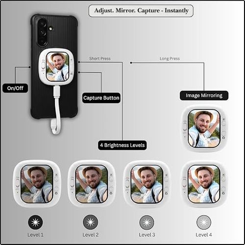 Smartphone rear camera magnetic selfie monitor