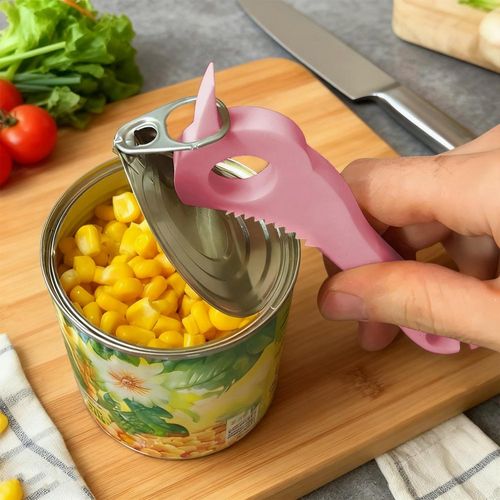 Safety grip ergonomic pull-ring can opener