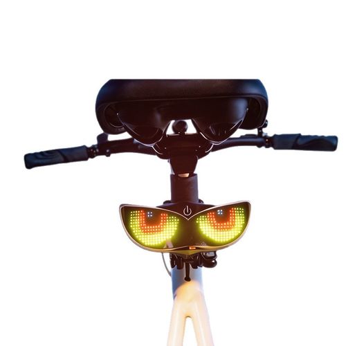 Car-mounted Devil's Eye LED display, solar-powered & motion-activated, dynamic anti-rear-end collision rear window light with Type-C charging, waterproof car warning light for auto safety decoration