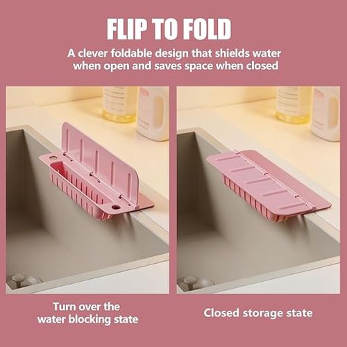 Buy One Get One Free - Kitchen Sink Splash Guard with Suction Cup - Anti-Splash Soap Sponge Holder