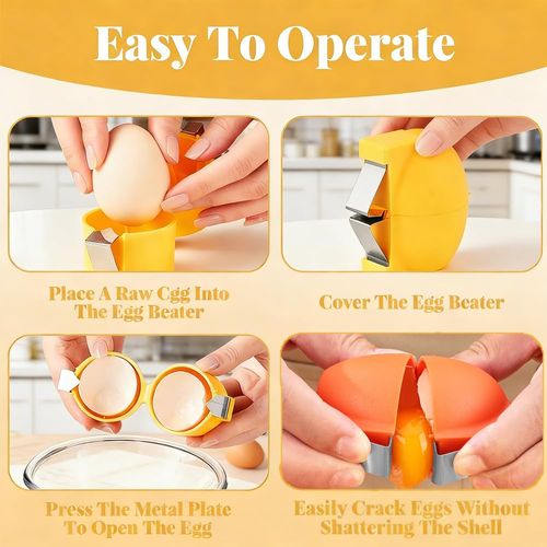 Buy 1 Get 5 durable handheld egg cracker, easy to open eggs without mess, practical egg separator tool for baking, scrambled eggs and omelets, essential kitchen gadget, free shipping and cash on delivery