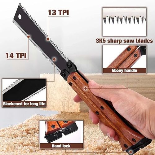 Double-sided folding saw