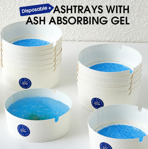 Disposable Ashtray with Ash Absorbing Gel