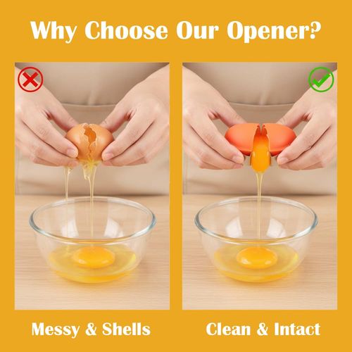 Buy 1 Get 5 durable handheld egg cracker, easy to open eggs without mess, practical egg separator tool for baking, scrambled eggs and omelets, essential kitchen gadget, free shipping and cash on delivery