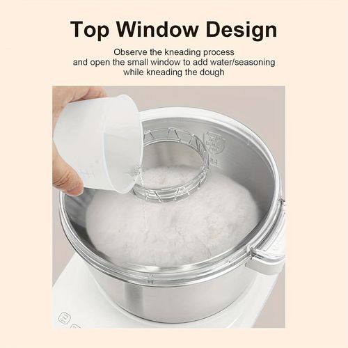 Home electric dough kneading machine with built-in fermentation function, multifunctional automatic bread and pizza dough machine, food-grade 304 stainless steel mixing bowl, intelligent microcomputer timing control