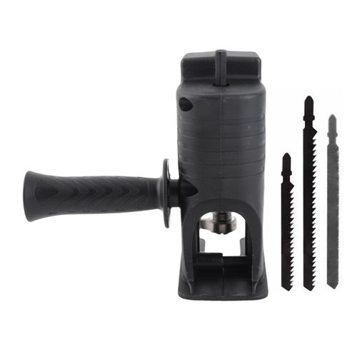 Multifunctional Reciprocating Saw Adapter Turning Electric Drill into Jig Saw, Ergonomic Handle Saw Converter Attachment with 3 Saw Blades for Wood and Metal Cutting Buy 1 Get 2
