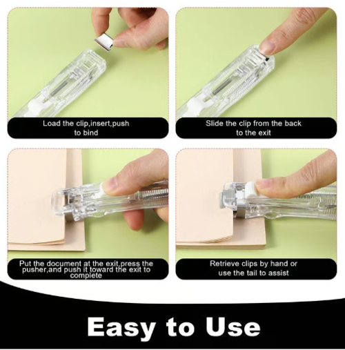 ✨ Portable Folder Stapler - Includes 50 Reusable Staples