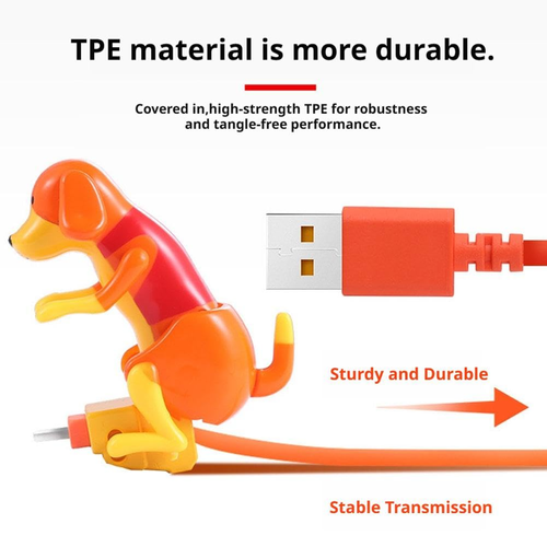 Funny Dog Fast Charger Cable, Humping Dog USB Charging Cable, Portable Stray Dog Toy Phone Charging Cable for iOS and Type-C Phones, White Color, COD Free Shipping, Pay on Delivery