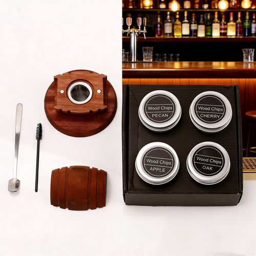 Complete whiskey smoker kit equipped with torch, practical cocktail infuser set for making old fashioned drinks. Exquisite gift choice for men and dad on birthday and other occasions, ideal for home bar use, free shipping and cash on delivery