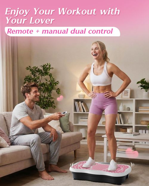 180 speed vibrating fitness platform with 300 lb load capacity, built in Bluetooth and resistance bands, for lymphatic drainage, full body workouts and daily use for men and women, free shipping and cash on delivery