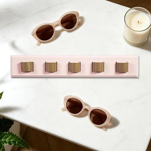 Wall-Mounted Wooden Sunglasses Storage Rack