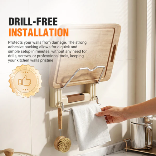 Drill-free wall-mounted pot lid storage rack