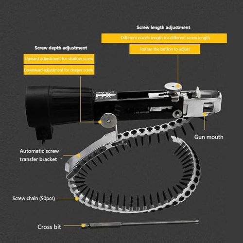 Drill automatic chain nail gun adapter
