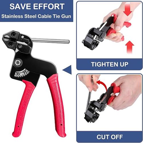 Stainless steel fastening strap tool | Four times stronger than plastic | Includes 150 fastening straps