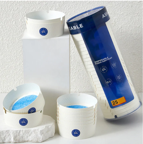 Disposable Ashtray with Ash Absorbing Gel