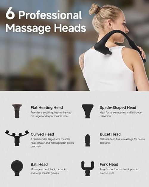 Portable Impact Massage Gun with Extended Handle