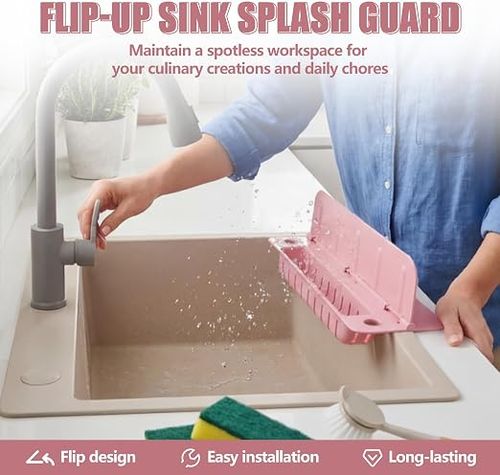 Buy One Get One Free - Kitchen Sink Splash Guard with Suction Cup - Anti-Splash Soap Sponge Holder