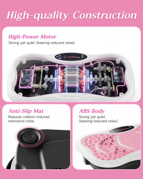 180 speed vibrating fitness platform with 300 lb load capacity, built in Bluetooth and resistance bands, for lymphatic drainage, full body workouts and daily use for men and women, free shipping and cash on delivery